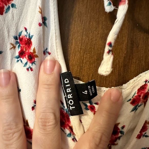 EUC Torrid Maxi Gauze Lace Inset Dress sz 4x hi-lo dress with pockets! - Picture 7 of 7